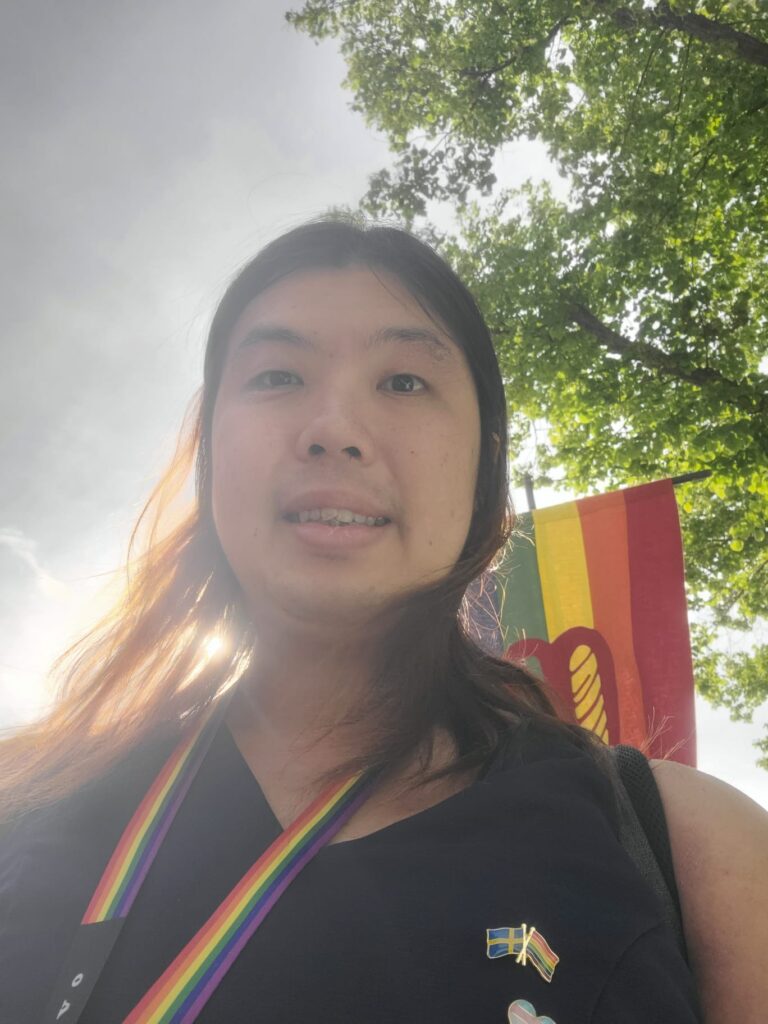 Almedalen has its own Pride Parade. This is me at the parade